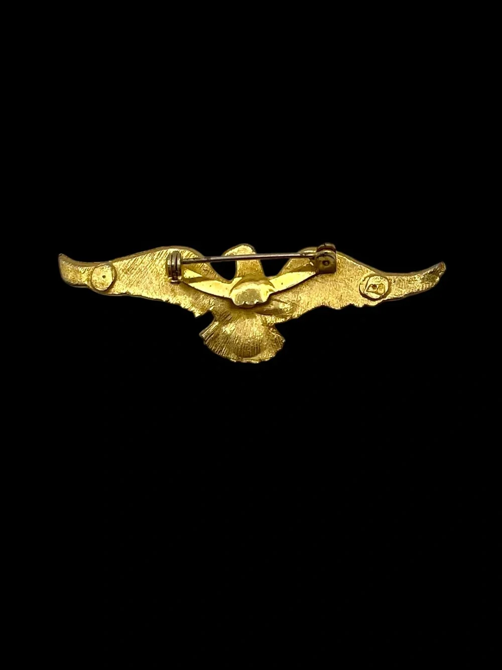 Vintage Gold Tone American Eagle Spread Wings Brooch Pin